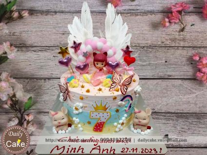 Bánh sinh nhật 7 tuổi cho bé gái tuổi tý