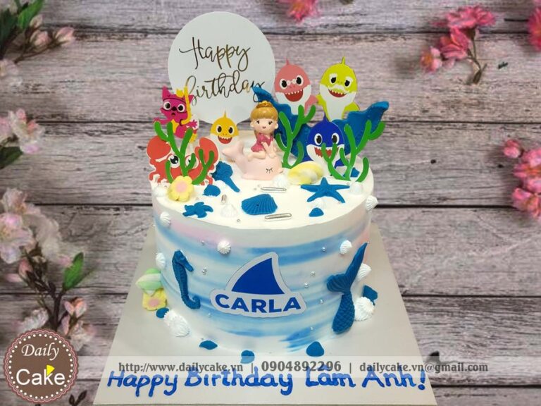 Bánh gato sinh nhật công chúa Baby Shark