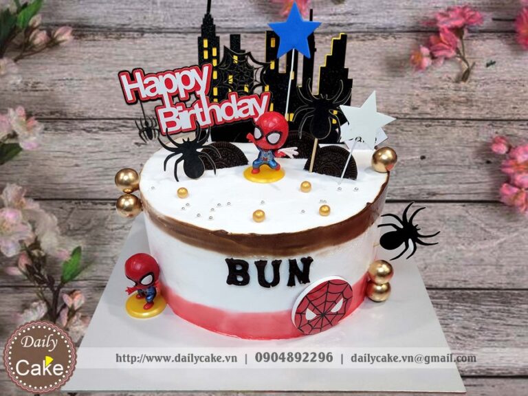 Bánh sinh nhật baby spider man siêu nhân nhện nhí