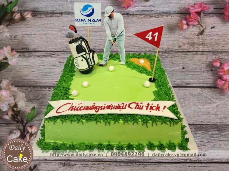 Bánh fondant sinh nhật Chủ tịch chơi golf