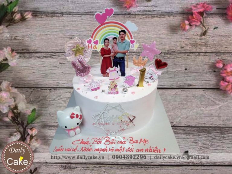 Bánh kem gia đình lời chúc yêu thương dành cho bé yêu