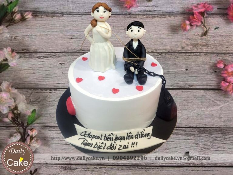 Bánh fondant tạm biệt đời zai chia tay thời độc thân